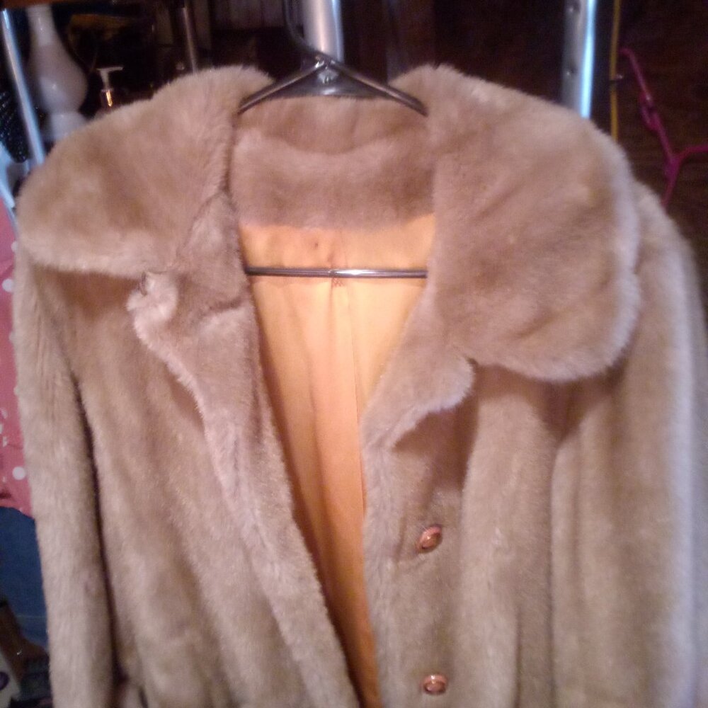 Synthetic fur coat